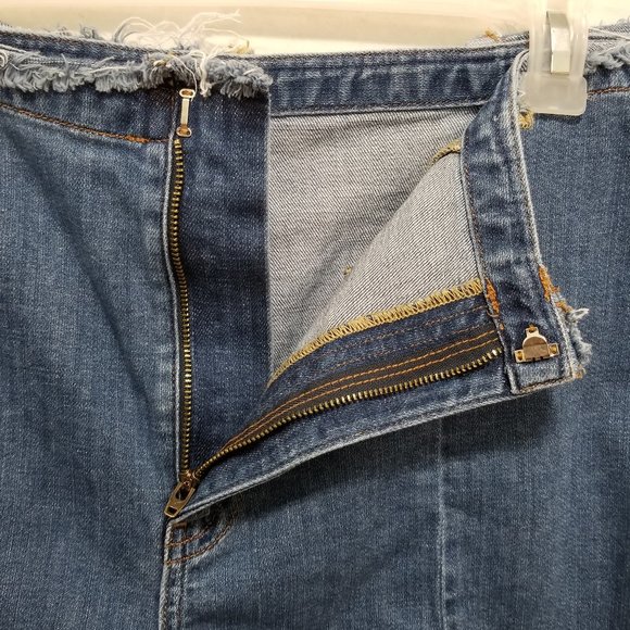 American Eagle skort 18 distressed frayed tie side wrap denim jean cut off waist - Picture 10 of 16